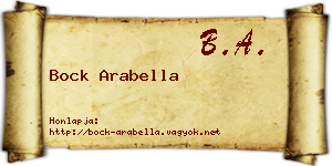 Bock Arabella névjegykártya